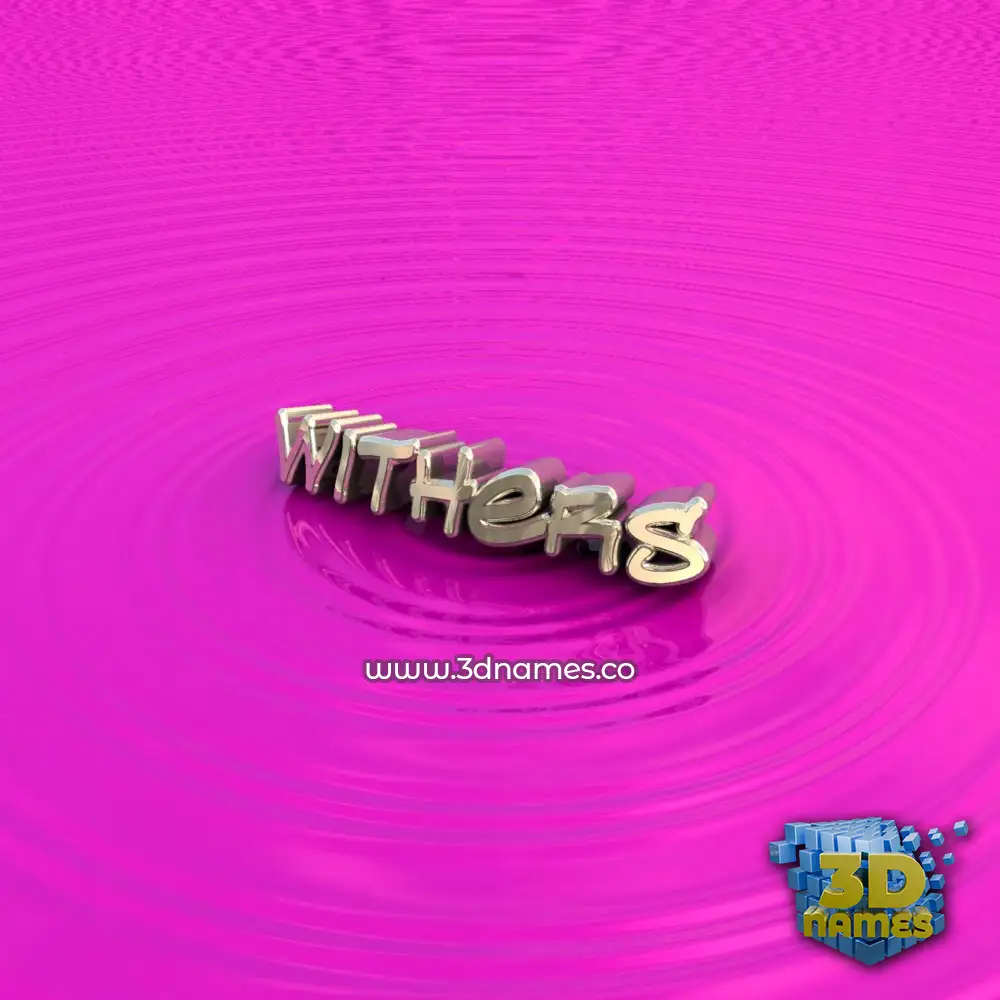 withers in Pink Graffiti style - 3D name wallpaper