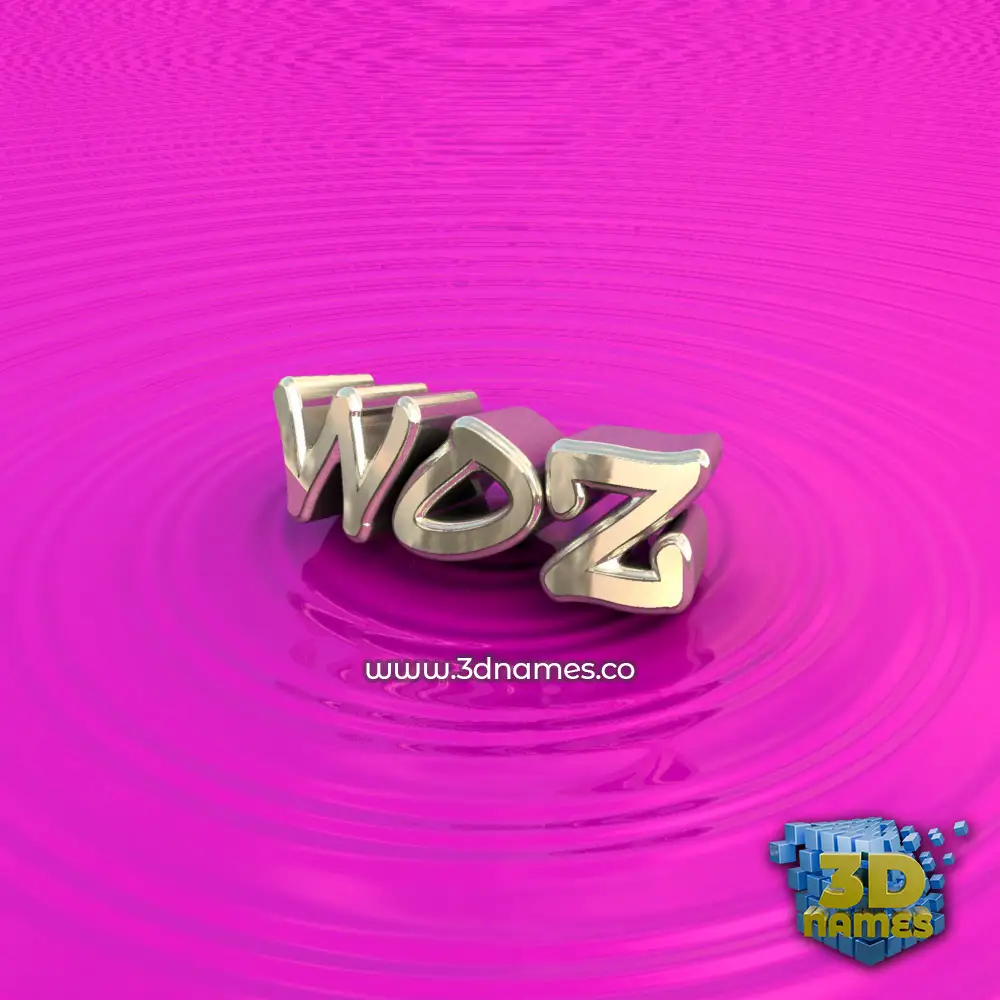 woz in Pink Graffiti style - 3D name wallpaper