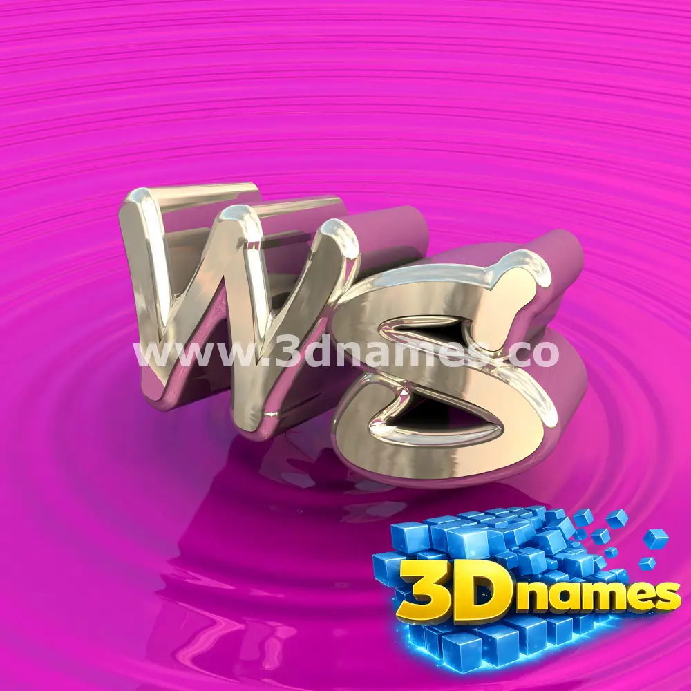 ws in Pink Graffiti style - 3D name wallpaper