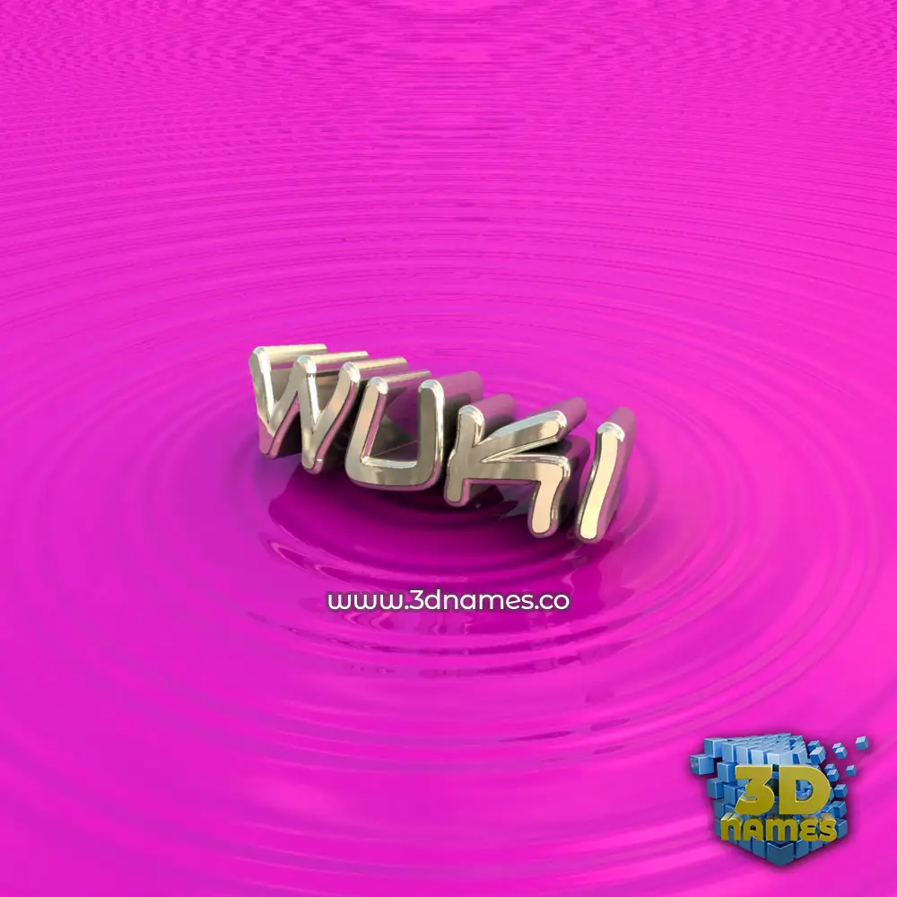 wuki in Pink Graffiti style - 3D name wallpaper
