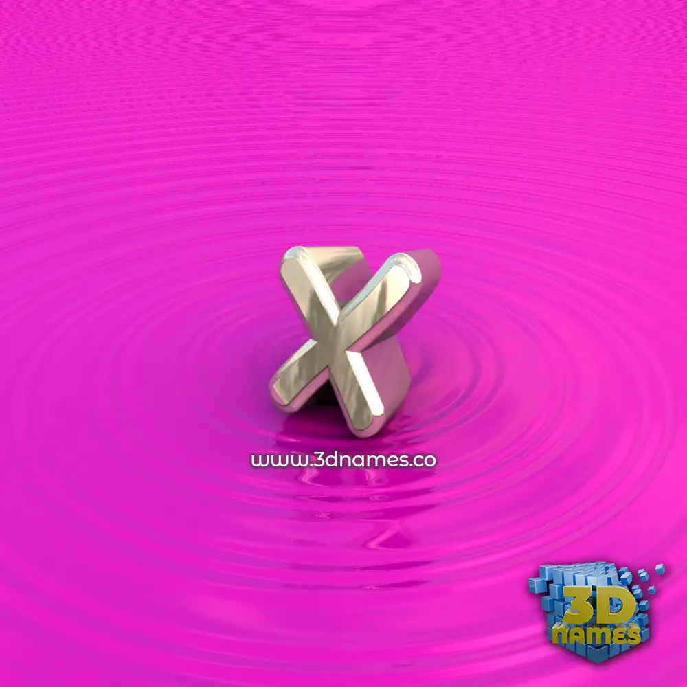 x in Pink Graffiti style - 3D name wallpaper