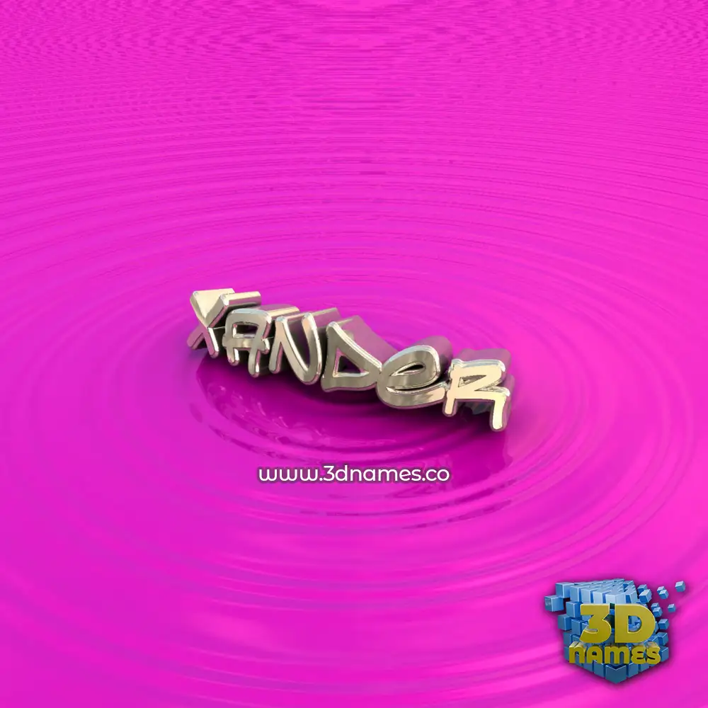 xander in Pink Graffiti style - 3D name wallpaper