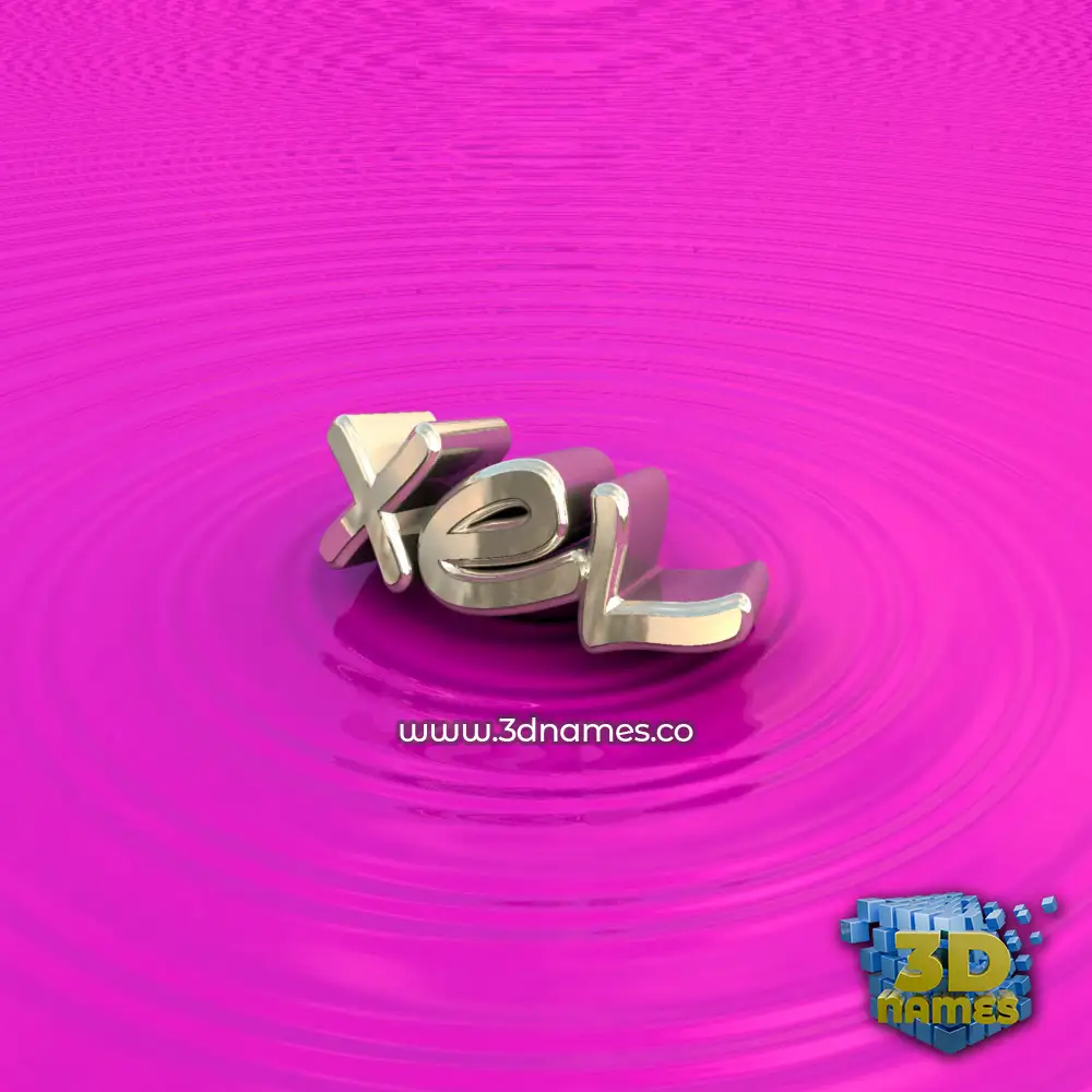 xel in Pink Graffiti style - 3D name wallpaper