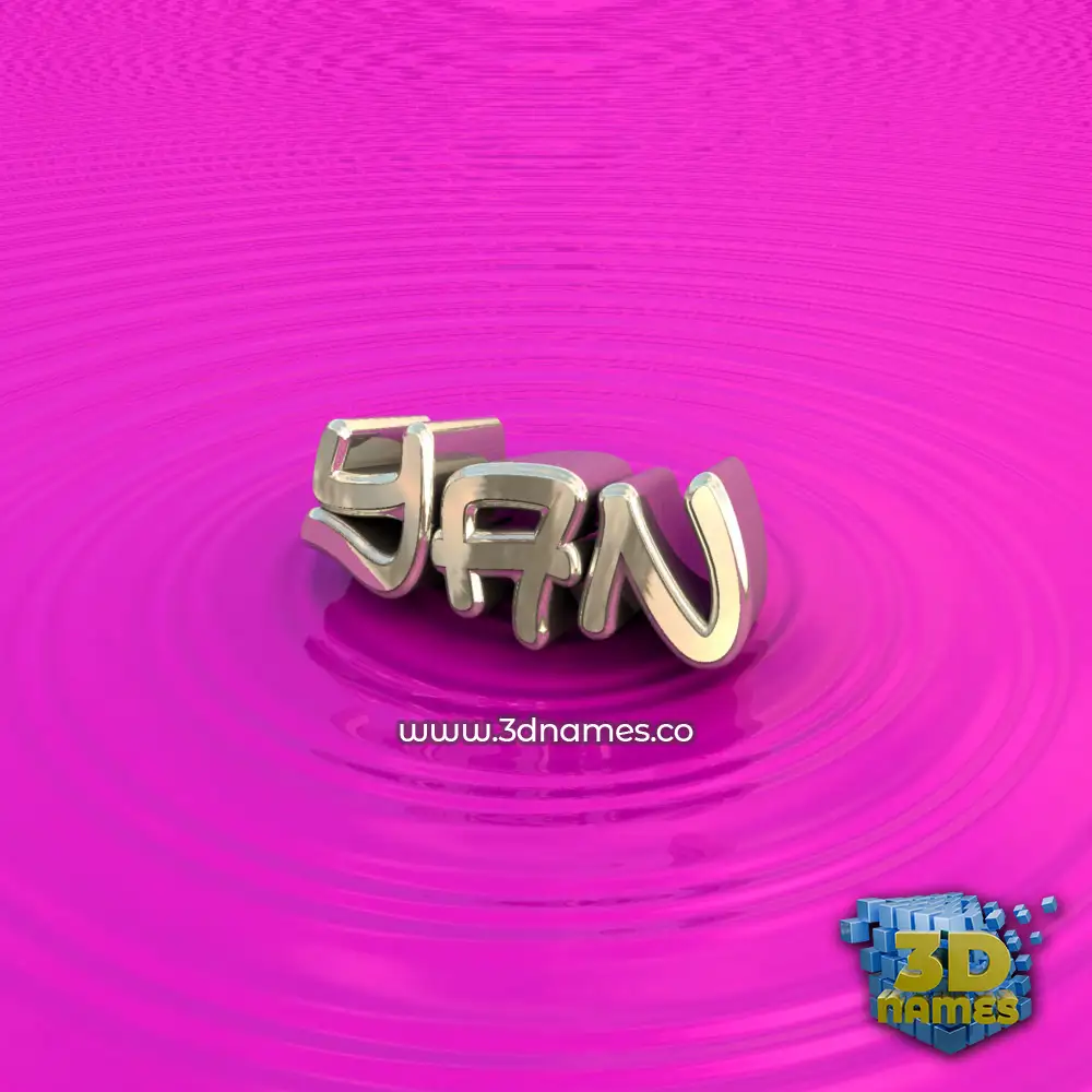 yan in Pink Graffiti style - 3D name wallpaper