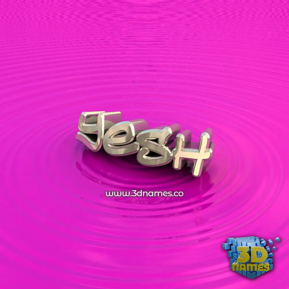 yesh in Pink Graffiti style - 3D name wallpaper