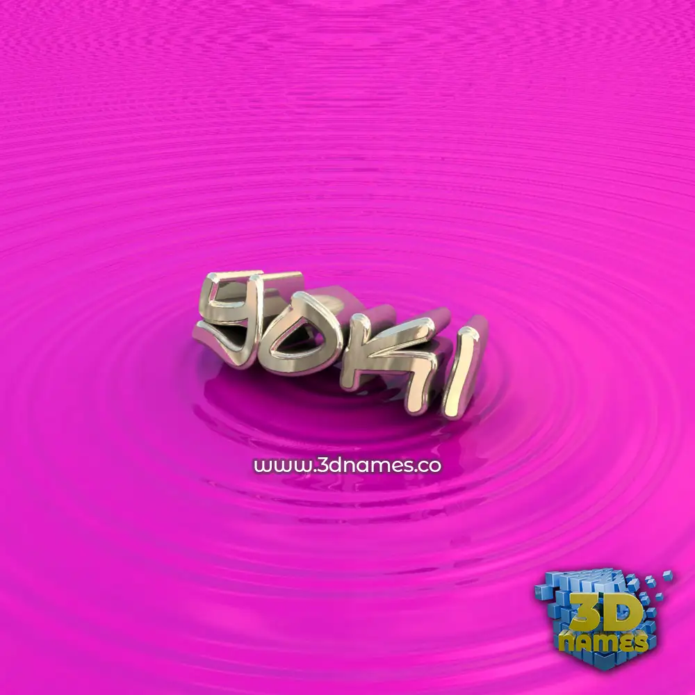 yoki in Pink Graffiti style - 3D name wallpaper