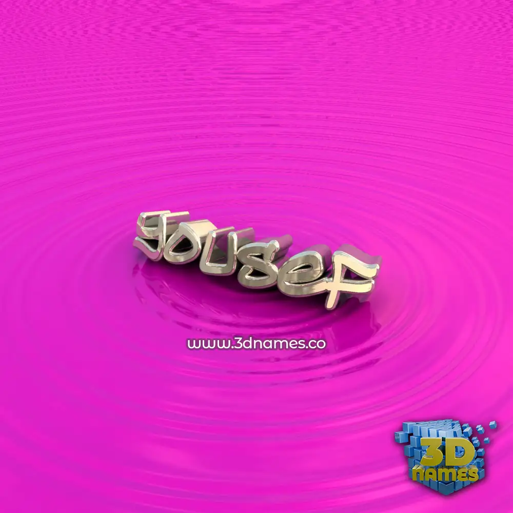 yousef in Pink Graffiti style - 3D name wallpaper