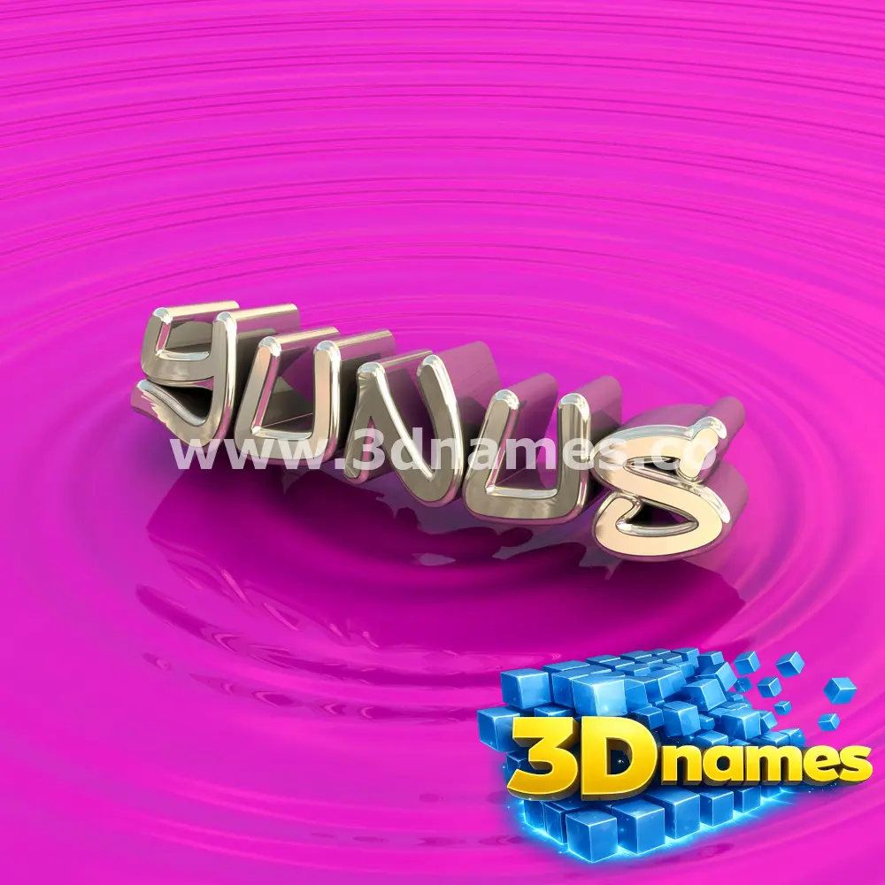 yunus in Pink Graffiti style - 3D name wallpaper