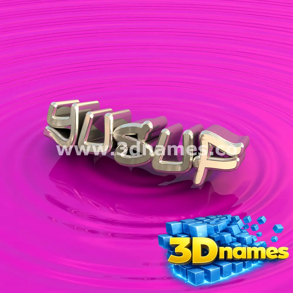 yusuf in Pink Graffiti style - 3D name wallpaper