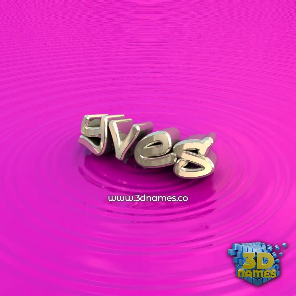 yves in Pink Graffiti style - 3D name wallpaper