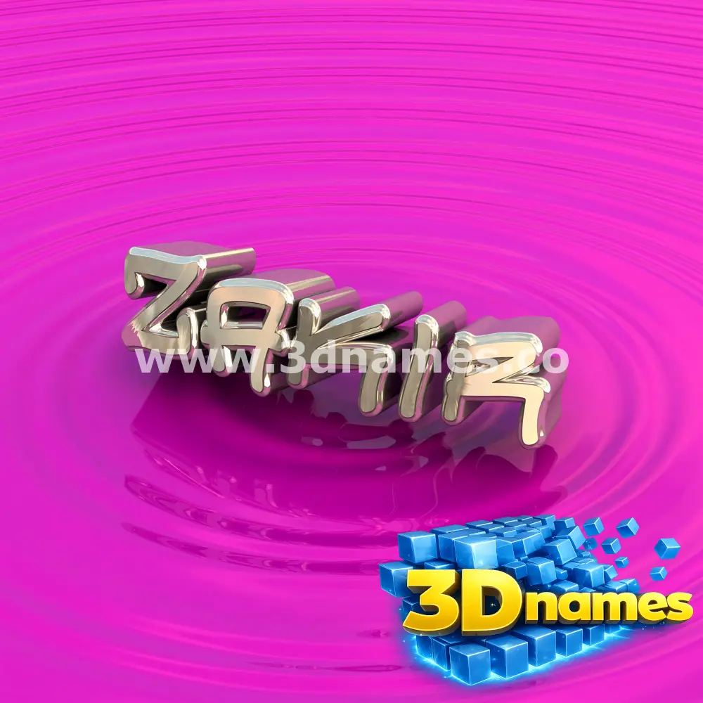 zakir in Pink Graffiti style - 3D name wallpaper