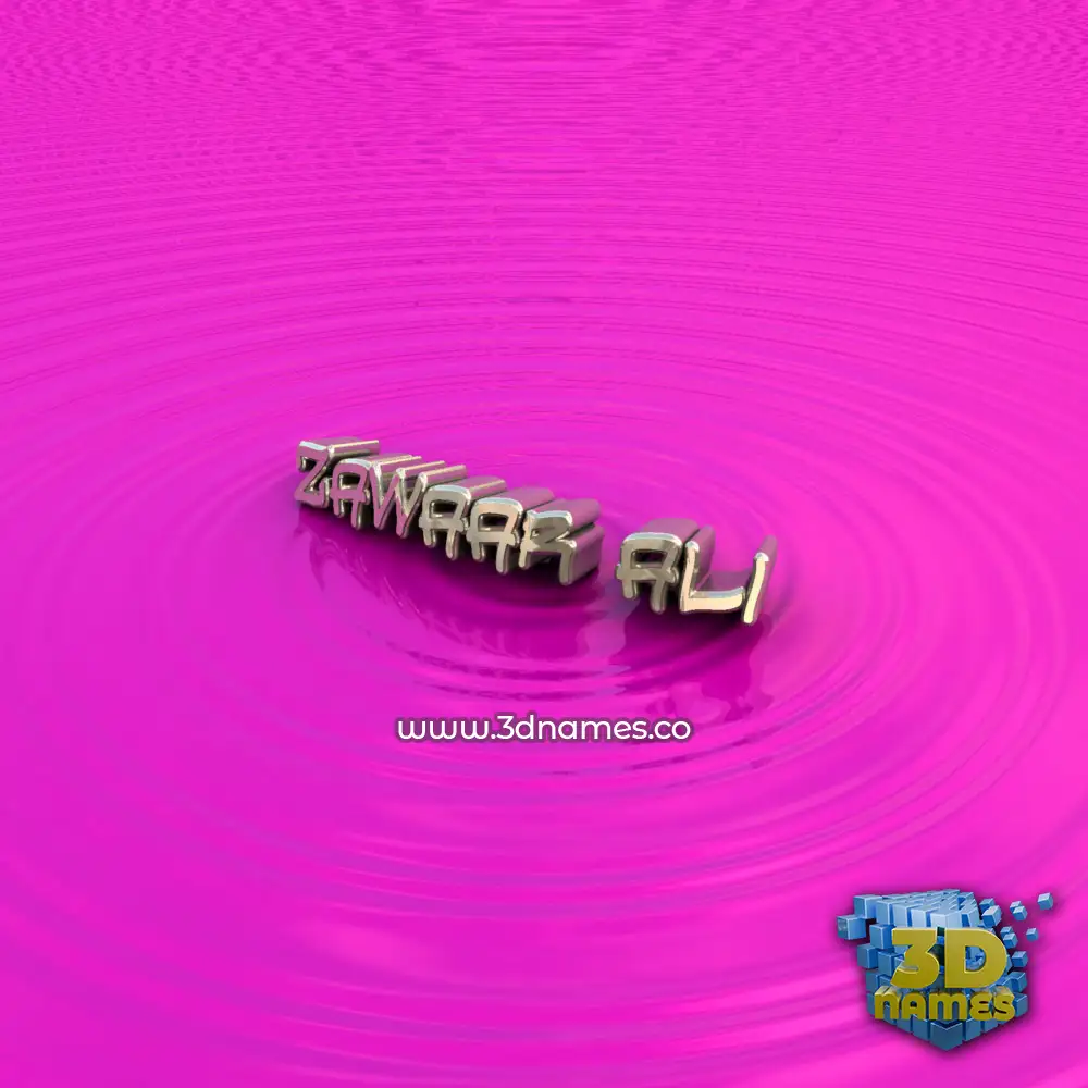 zawaar ali in Pink Graffiti style - 3D name wallpaper