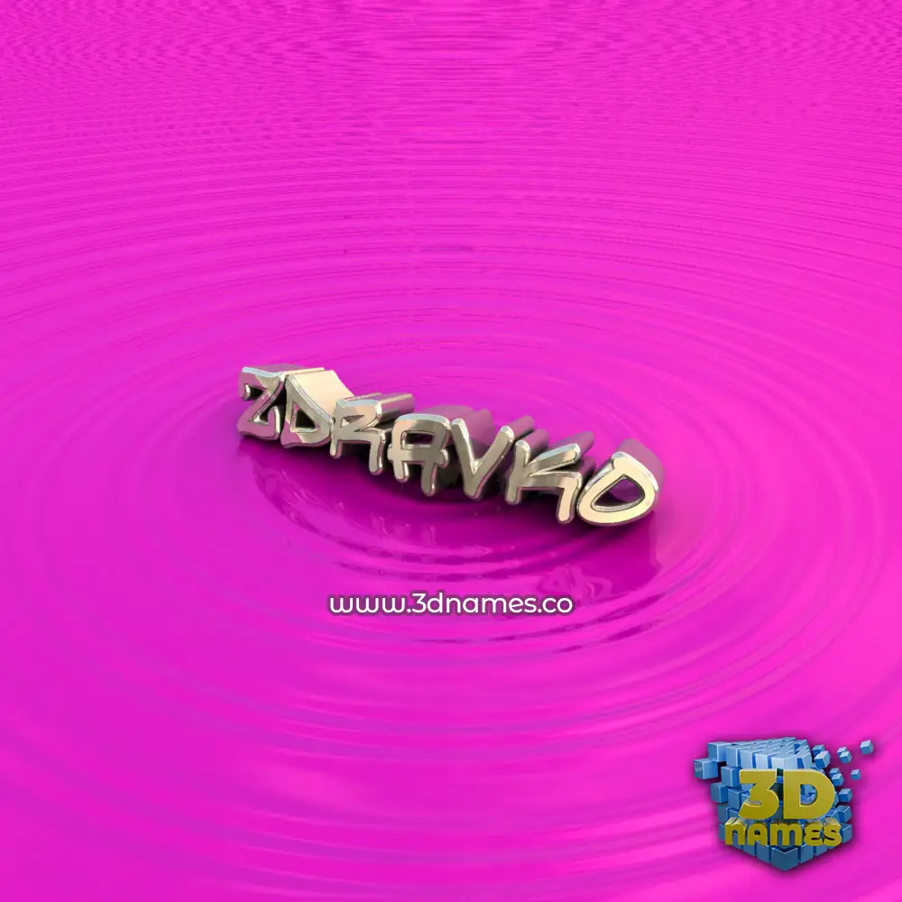 zdravko in Pink Graffiti style - 3D name wallpaper