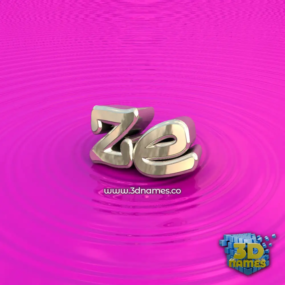 ze in Pink Graffiti style - 3D name wallpaper