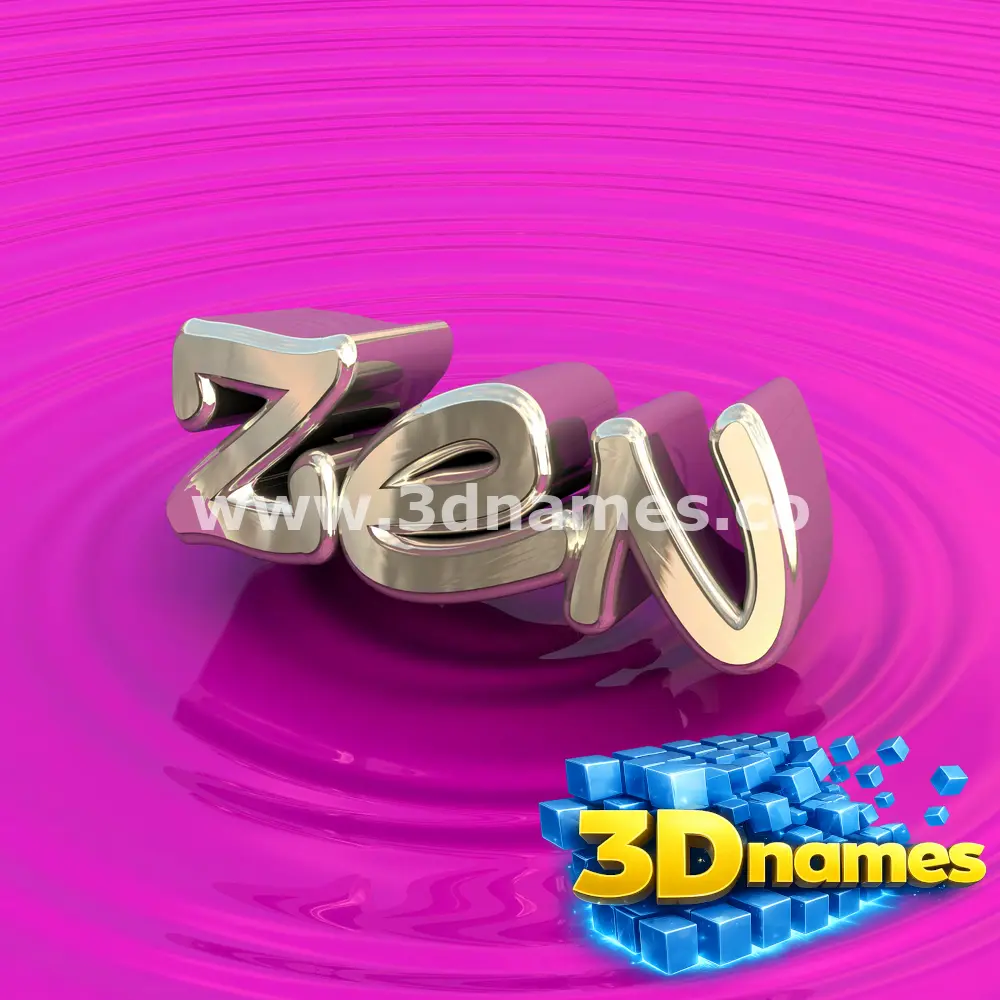 zen in Pink Graffiti style - 3D name wallpaper