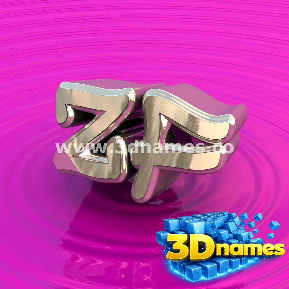 zf in Pink Graffiti style - 3D name wallpaper