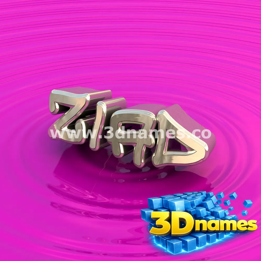 ziad in Pink Graffiti style - 3D name wallpaper