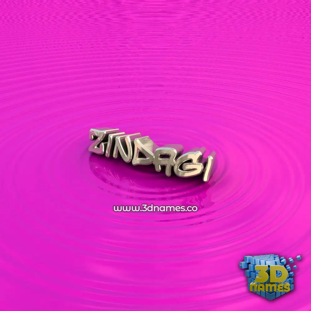 zindagi in Pink Graffiti style - 3D name wallpaper