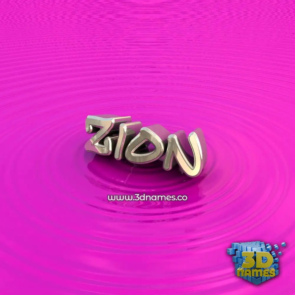 zion in Pink Graffiti style - 3D name wallpaper