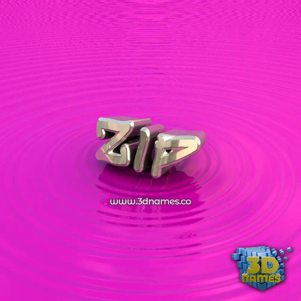 zip in Pink Graffiti style - 3D name wallpaper