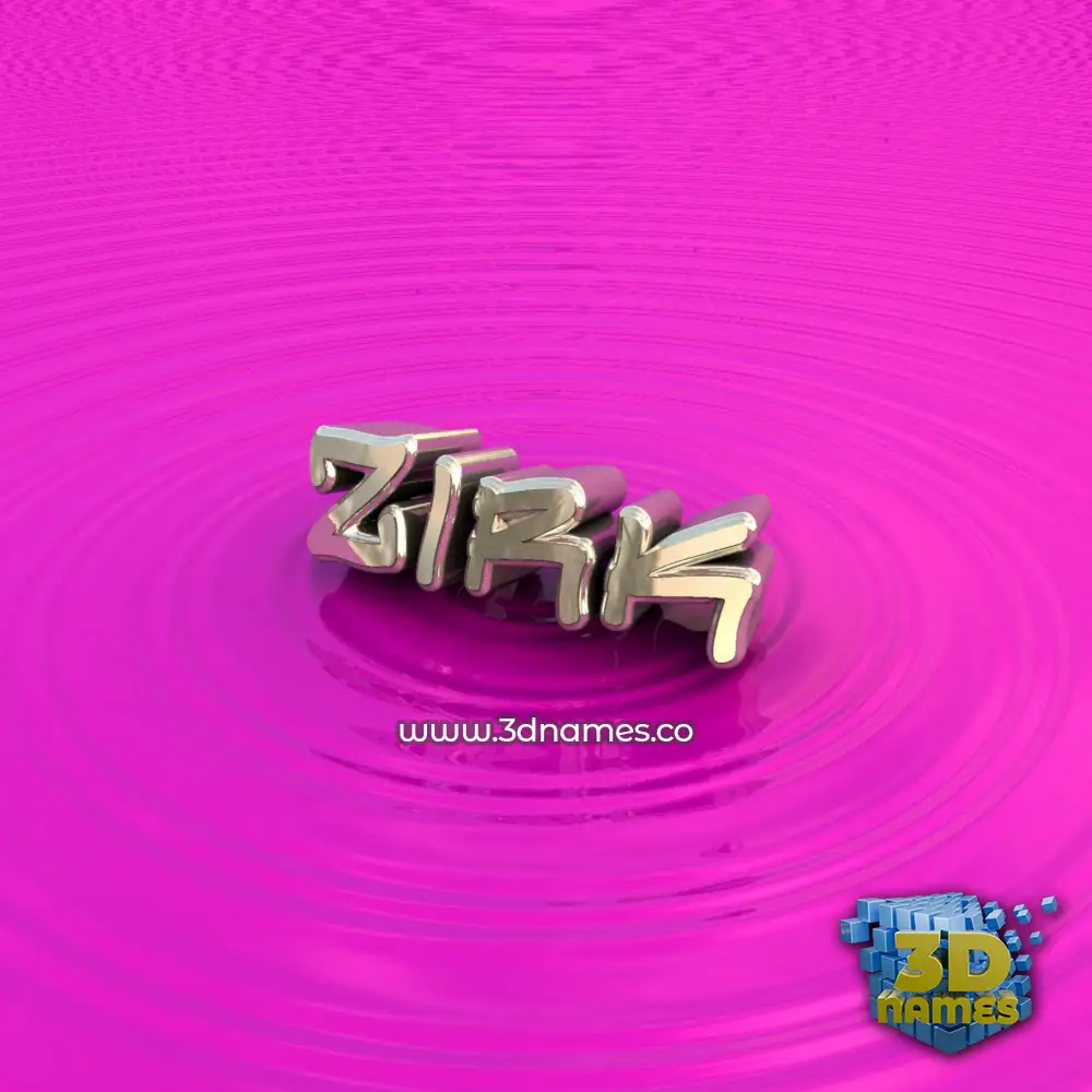 zirk in Pink Graffiti style - 3D name wallpaper