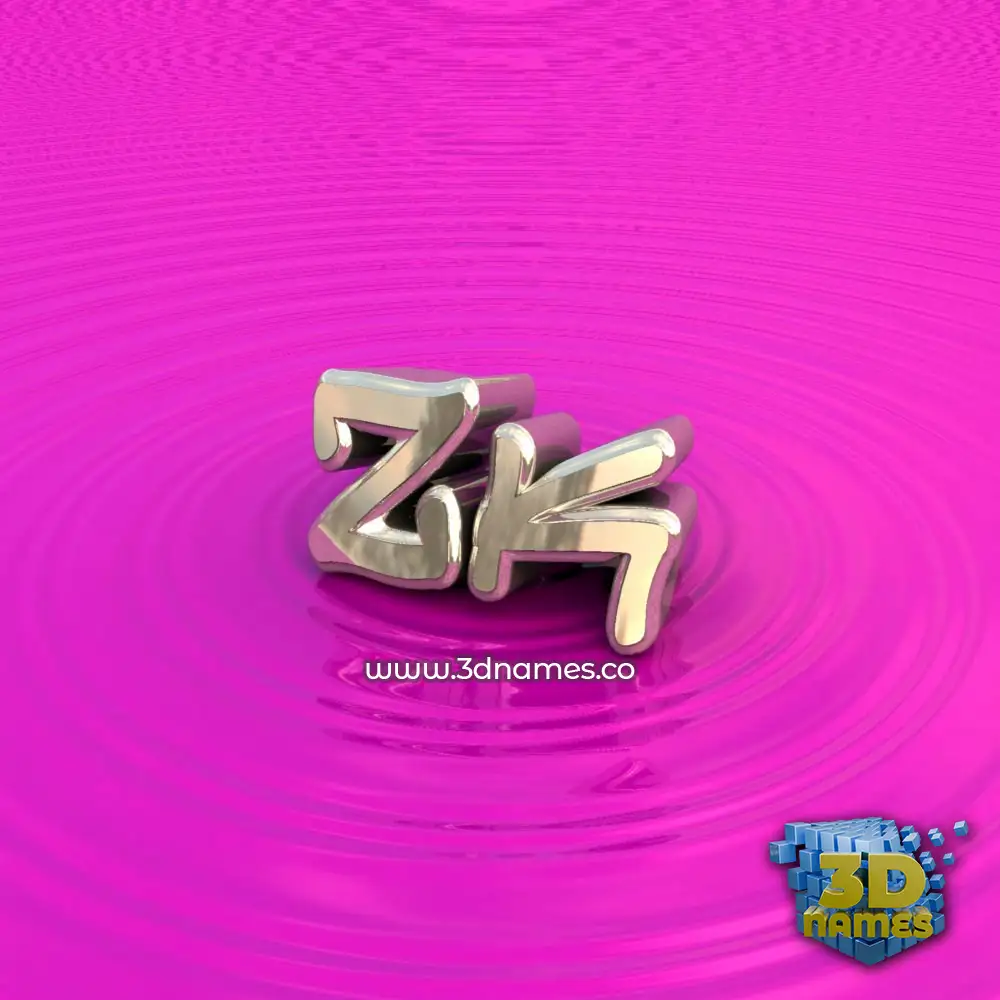 zk in Pink Graffiti style - 3D name wallpaper