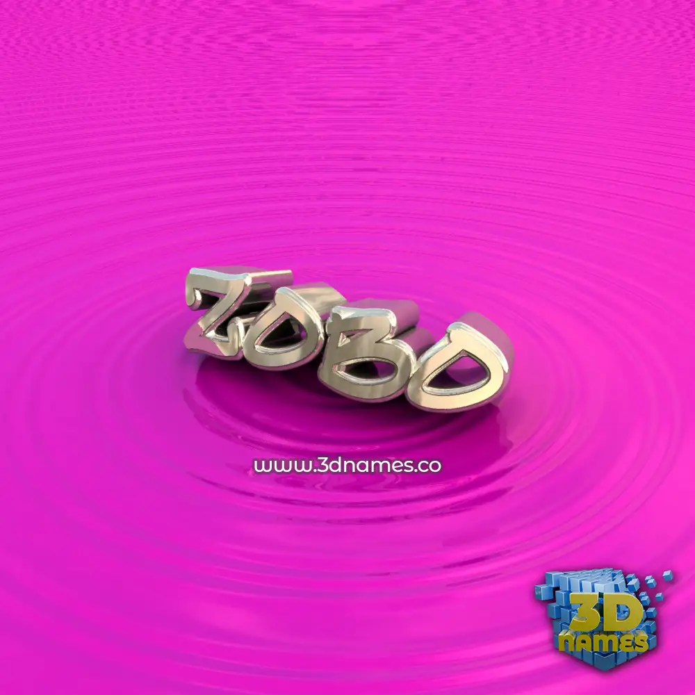 zobo in Pink Graffiti style - 3D name wallpaper