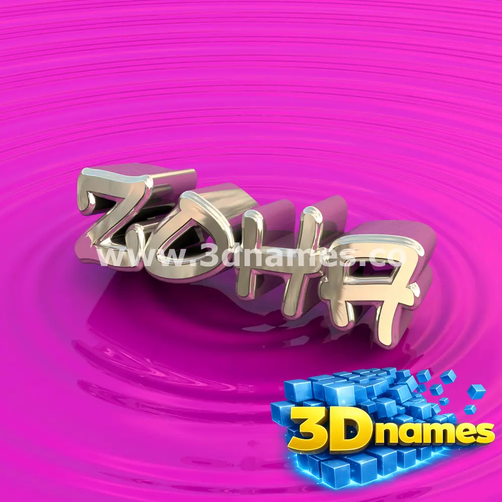 zoha in Pink Graffiti style - 3D name wallpaper