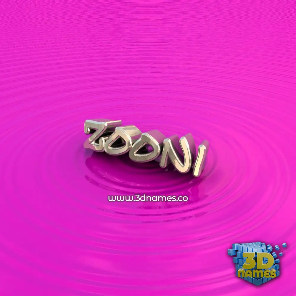 zooni in Pink Graffiti style - 3D name wallpaper