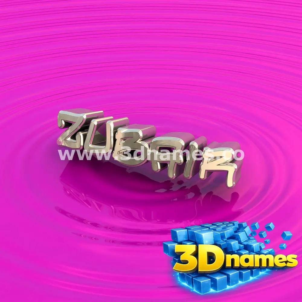 zubair in Pink Graffiti style - 3D name wallpaper