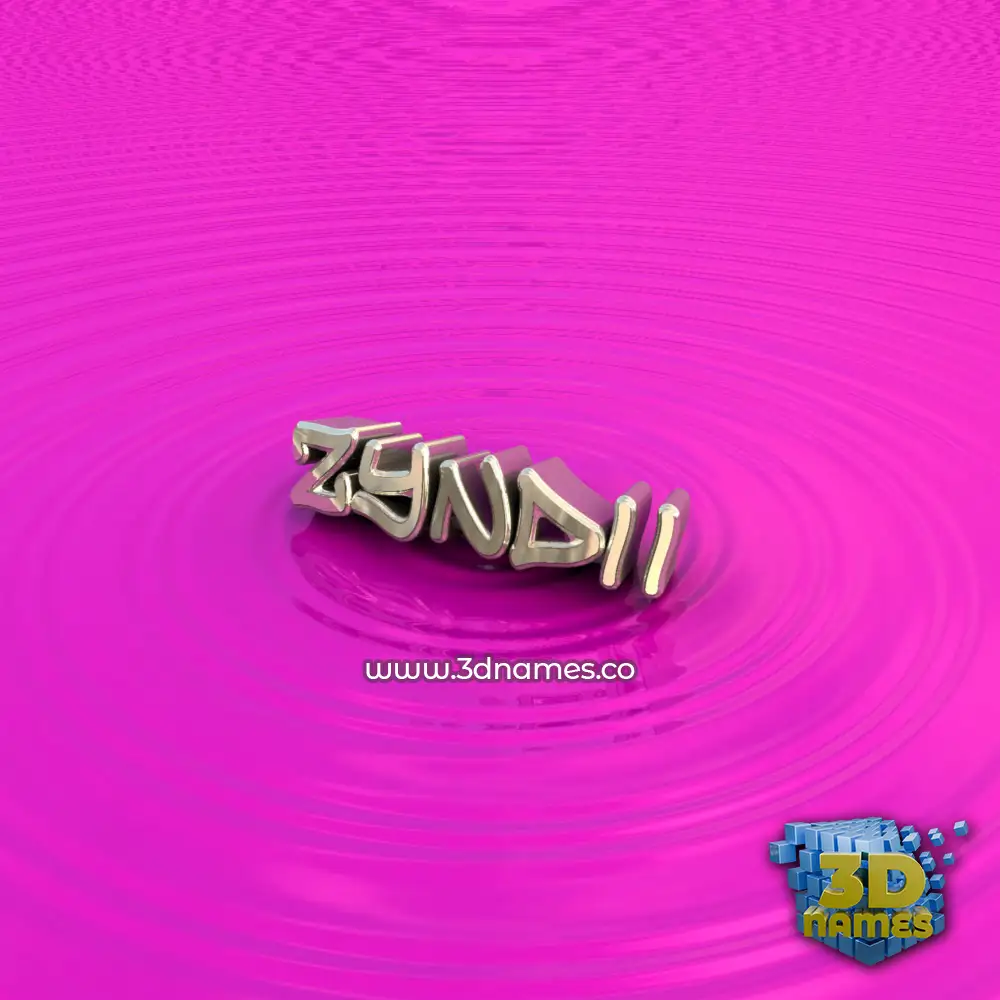 zyndii in Pink Graffiti style - 3D name wallpaper