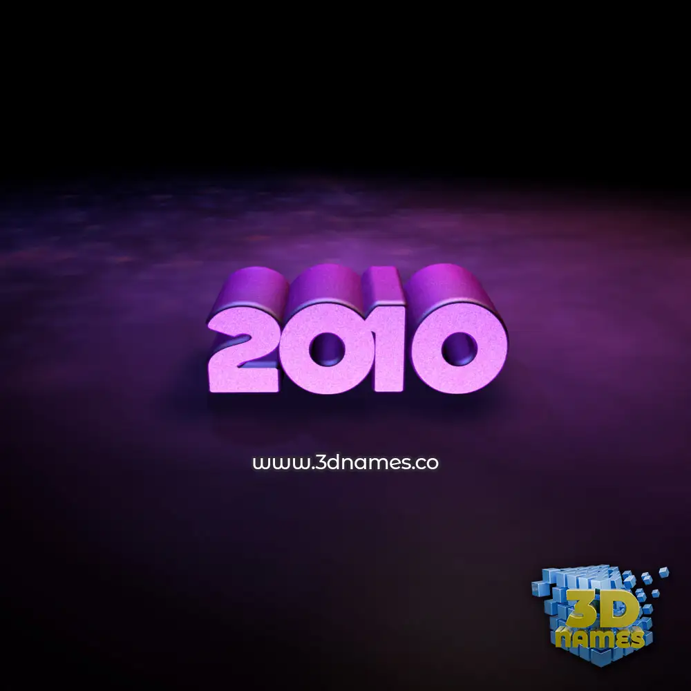 2010 in Big Purple style - 3D name wallpaper