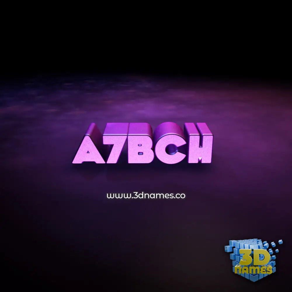 a7bch in Big Purple style - 3D name wallpaper