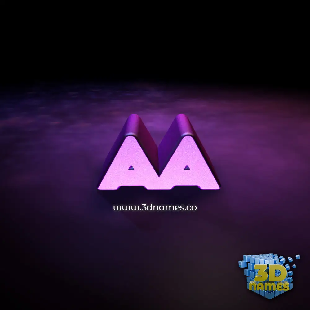 aa in Big Purple style - 3D name wallpaper