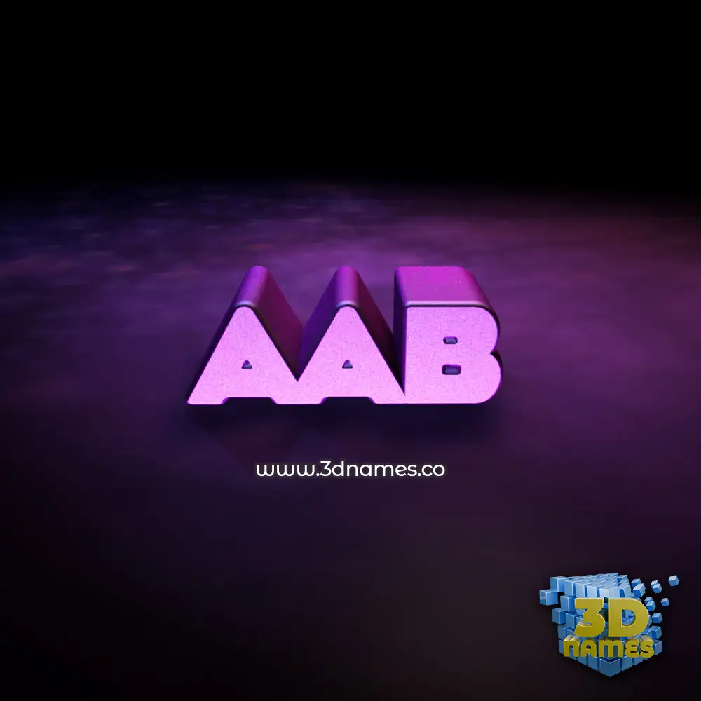 aab in Big Purple style - 3D name wallpaper
