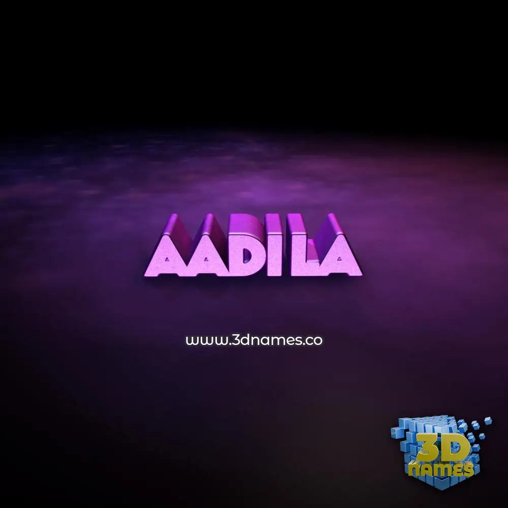 aadila in Big Purple style - 3D name wallpaper