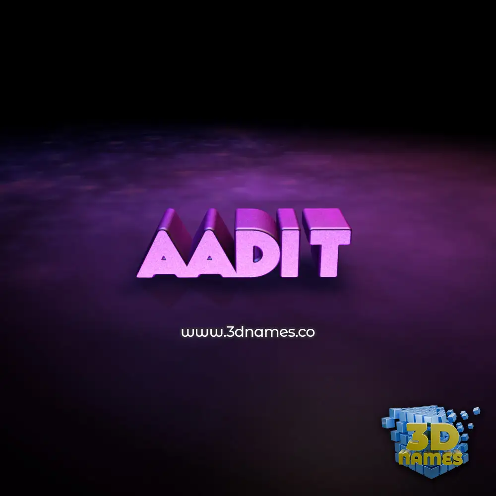 aadit in Big Purple style - 3D name wallpaper