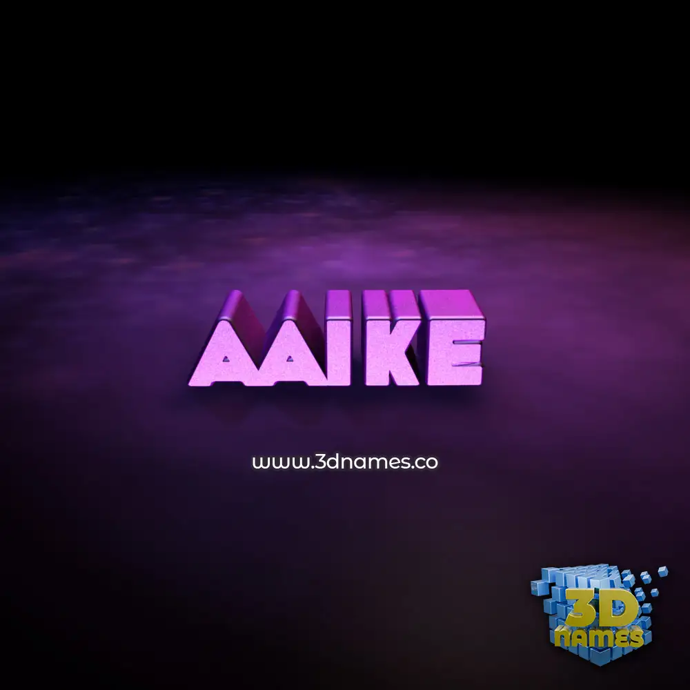 aaike in Big Purple style - 3D name wallpaper