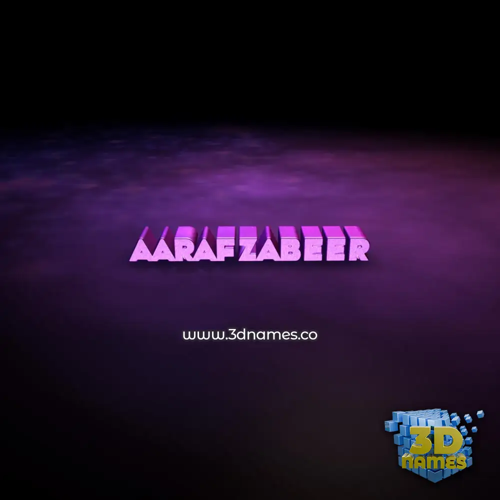 aarafzabeer in Big Purple style - 3D name wallpaper