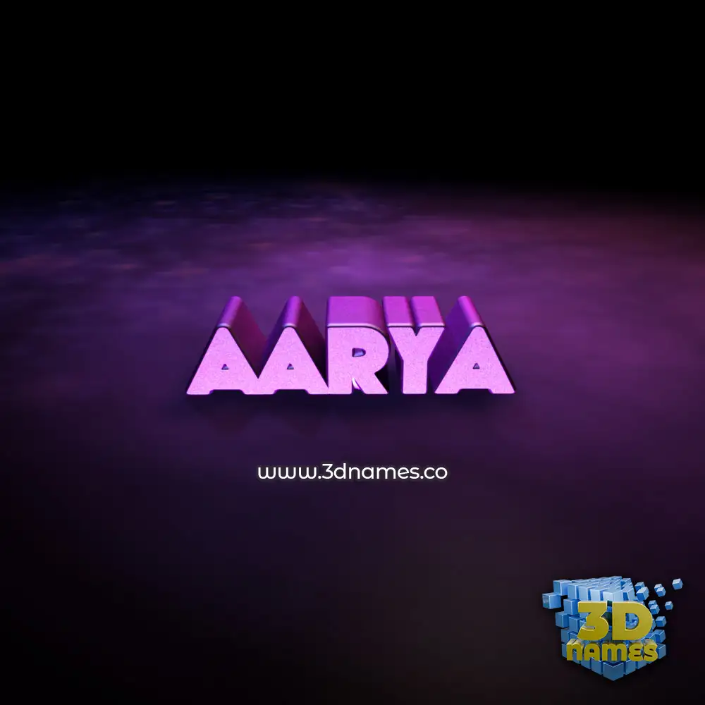 aarya in Big Purple style - 3D name wallpaper