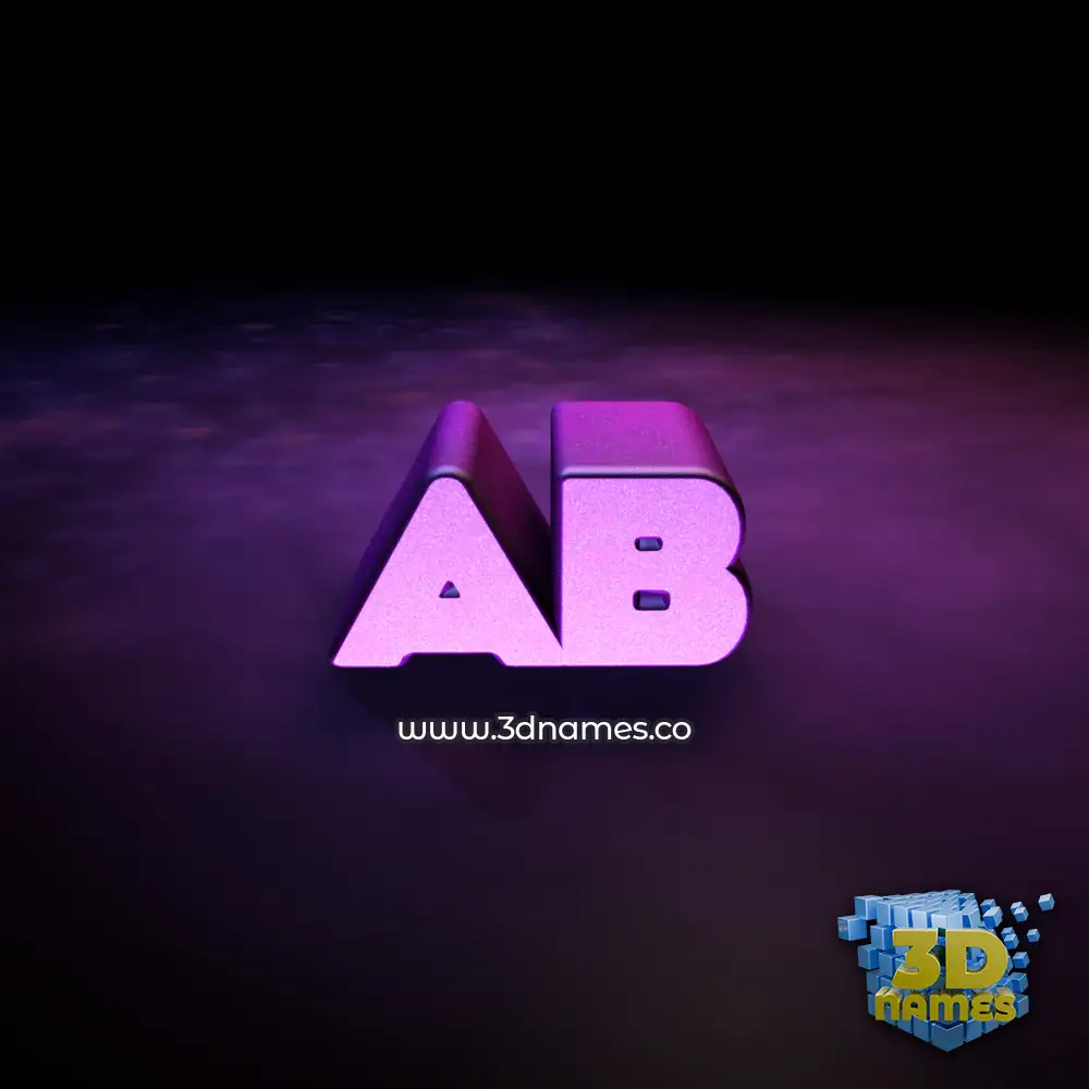 ab in Big Purple style - 3D name wallpaper
