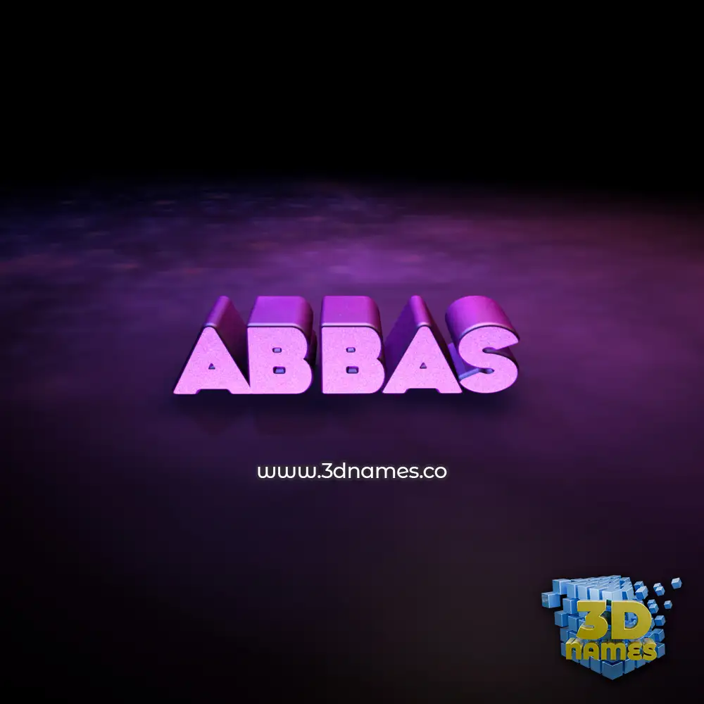 abbas in Big Purple style - 3D name wallpaper