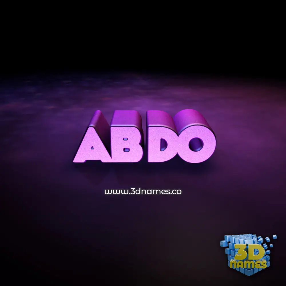 abdo in Big Purple style - 3D name wallpaper