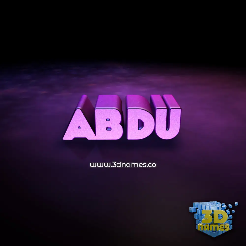 abdu in Big Purple style - 3D name wallpaper