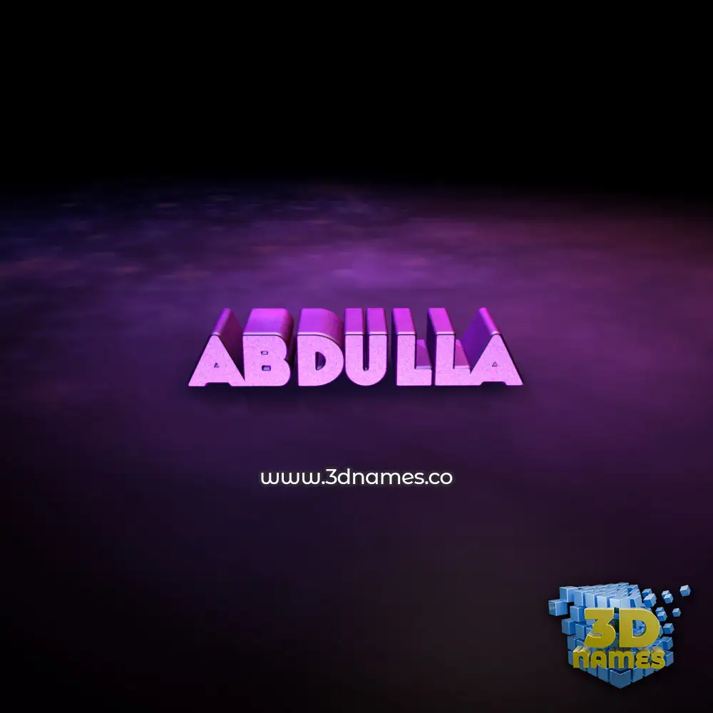 abdulla in Big Purple style - 3D name wallpaper