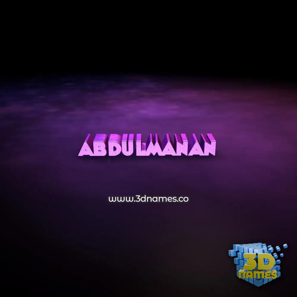 abdulmanan in Big Purple style - 3D name wallpaper