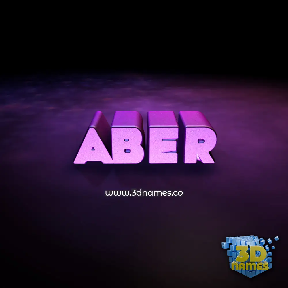 aber in Big Purple style - 3D name wallpaper