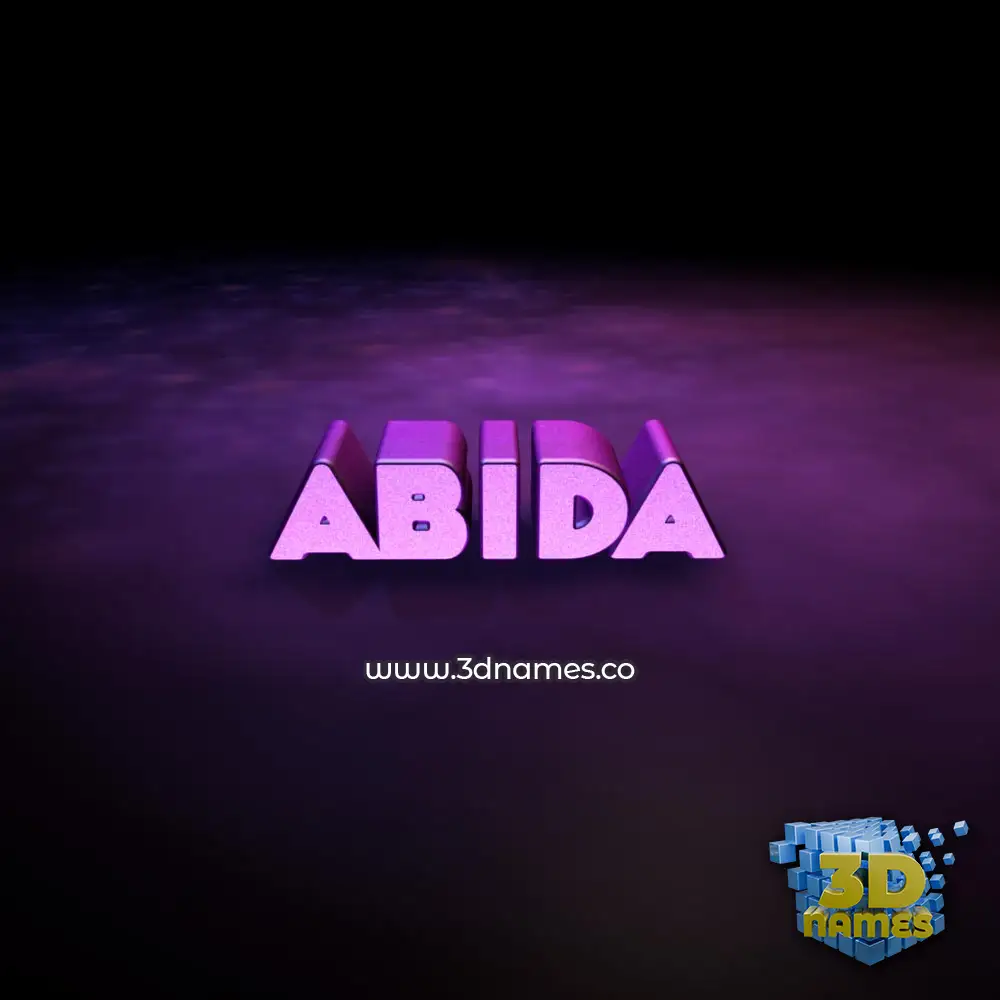 abida in Big Purple style - 3D name wallpaper