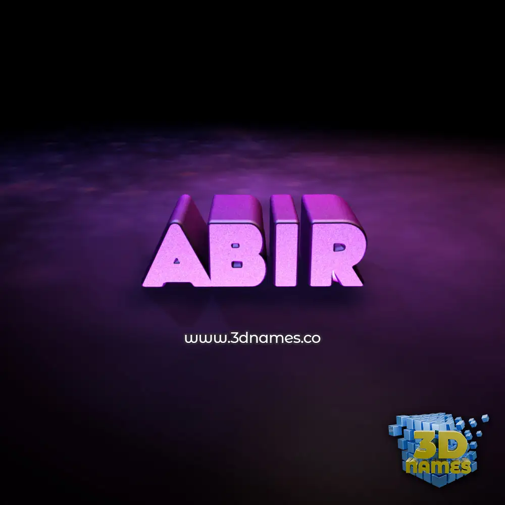abir in Big Purple style - 3D name wallpaper