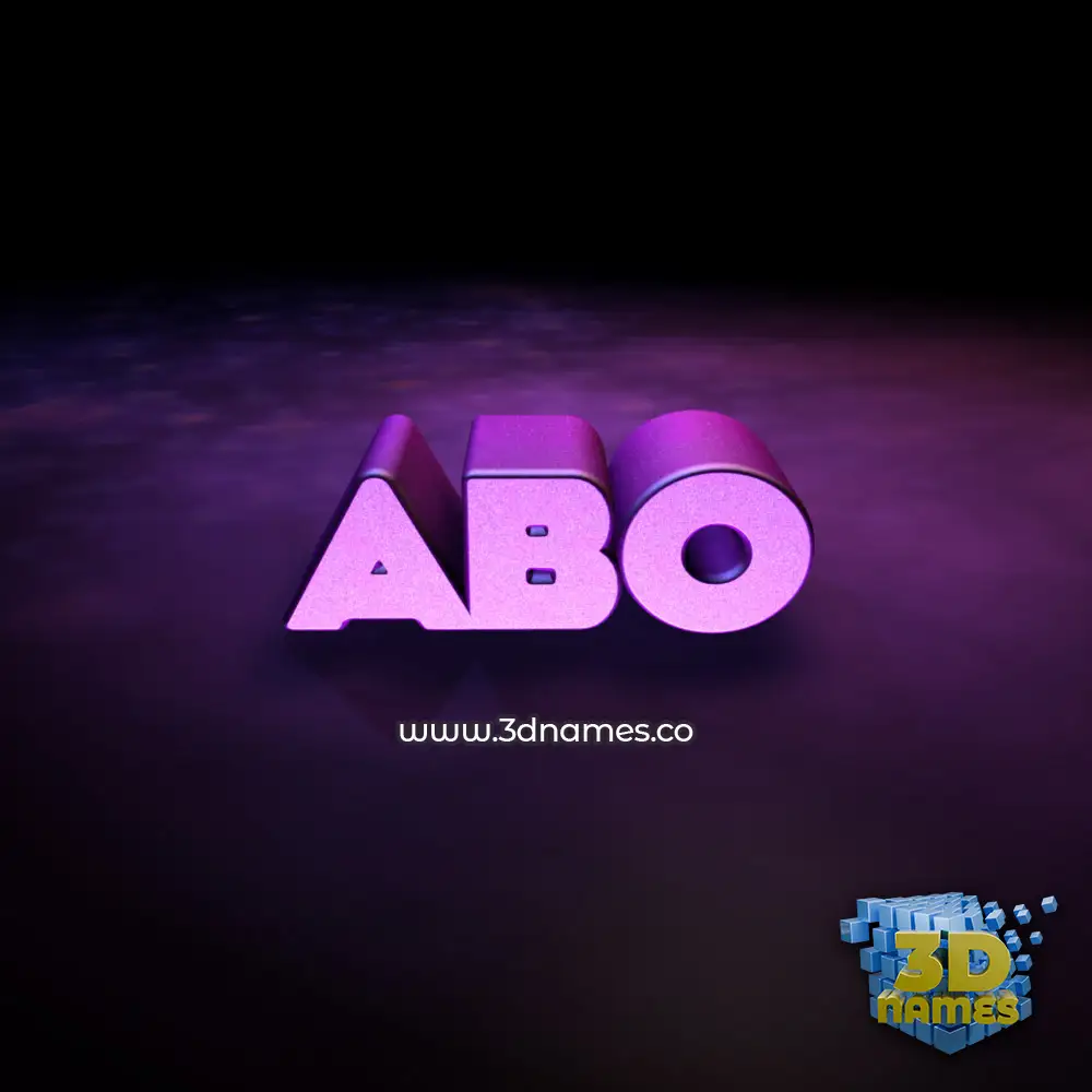 abo in Big Purple style - 3D name wallpaper